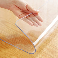 Clear PVC Table Protector Waterproof Clear Plastic Table Pad Table Cloths for Dining Table Buffet Table Writing Desk Meeting Desk Coffee Table 35x70 Inch Rectangle Non-Slip Vinyl Desk Mat Easy Clean